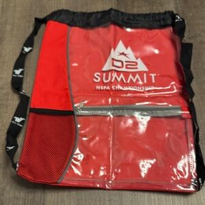Varsity Red and Black Summit Drawstring Bag